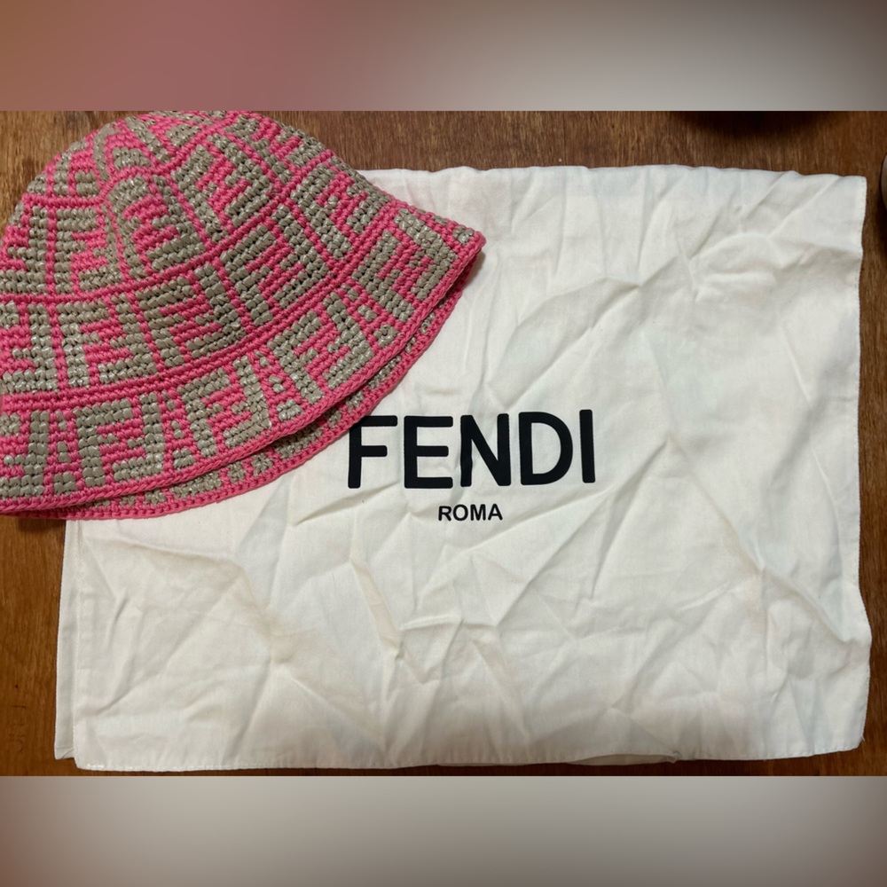 Fendi Women's Hat in Pink and Gray